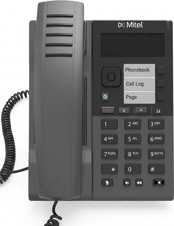 Telefon IP Mitel 6905, VoIP, me ekran, gri e errët/zezë