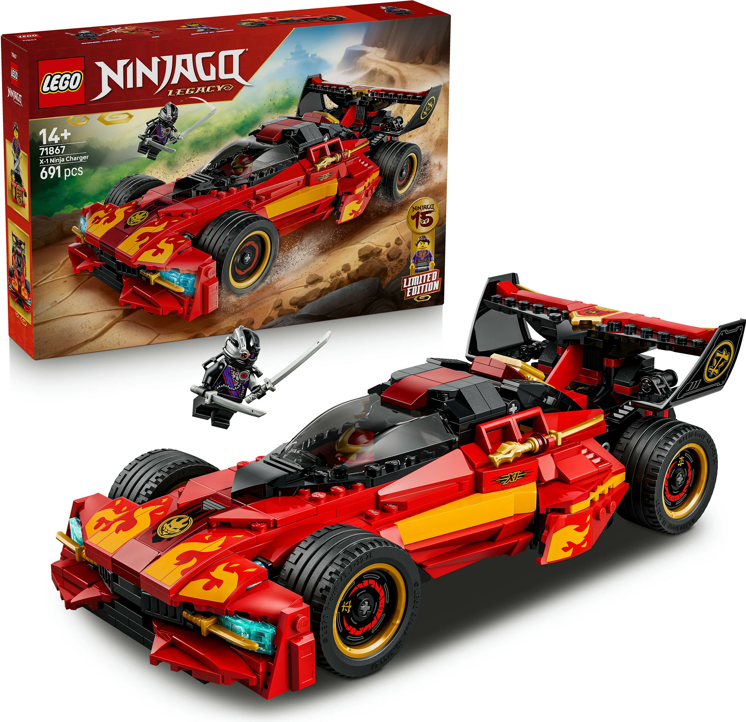 Set ndërtimi LEGO NINJAGO Legacy 71867 X-1 Ninja Supercar (15-vjetori), 691 copë, shumëngjyrësh