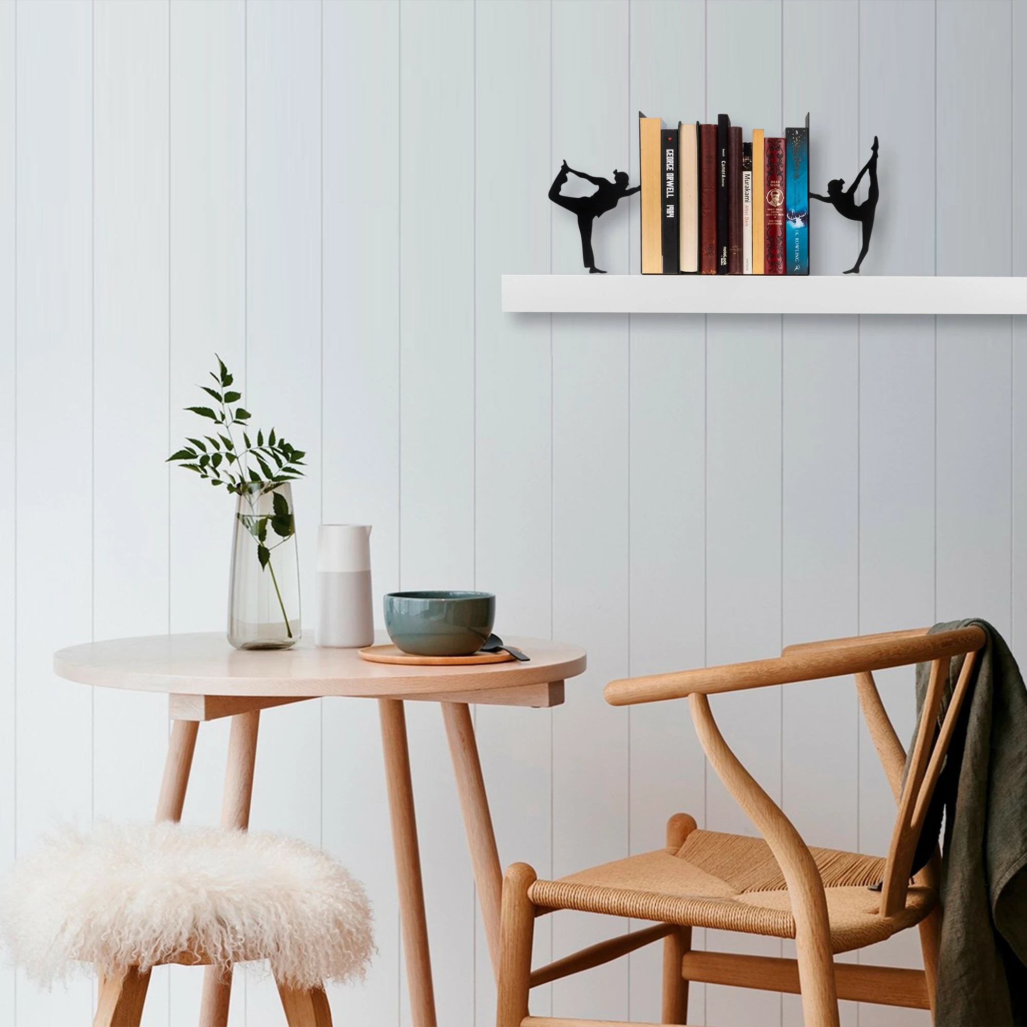 Mbajtëse librash metalike Aberto Design, e zezë, 34x14x22cm