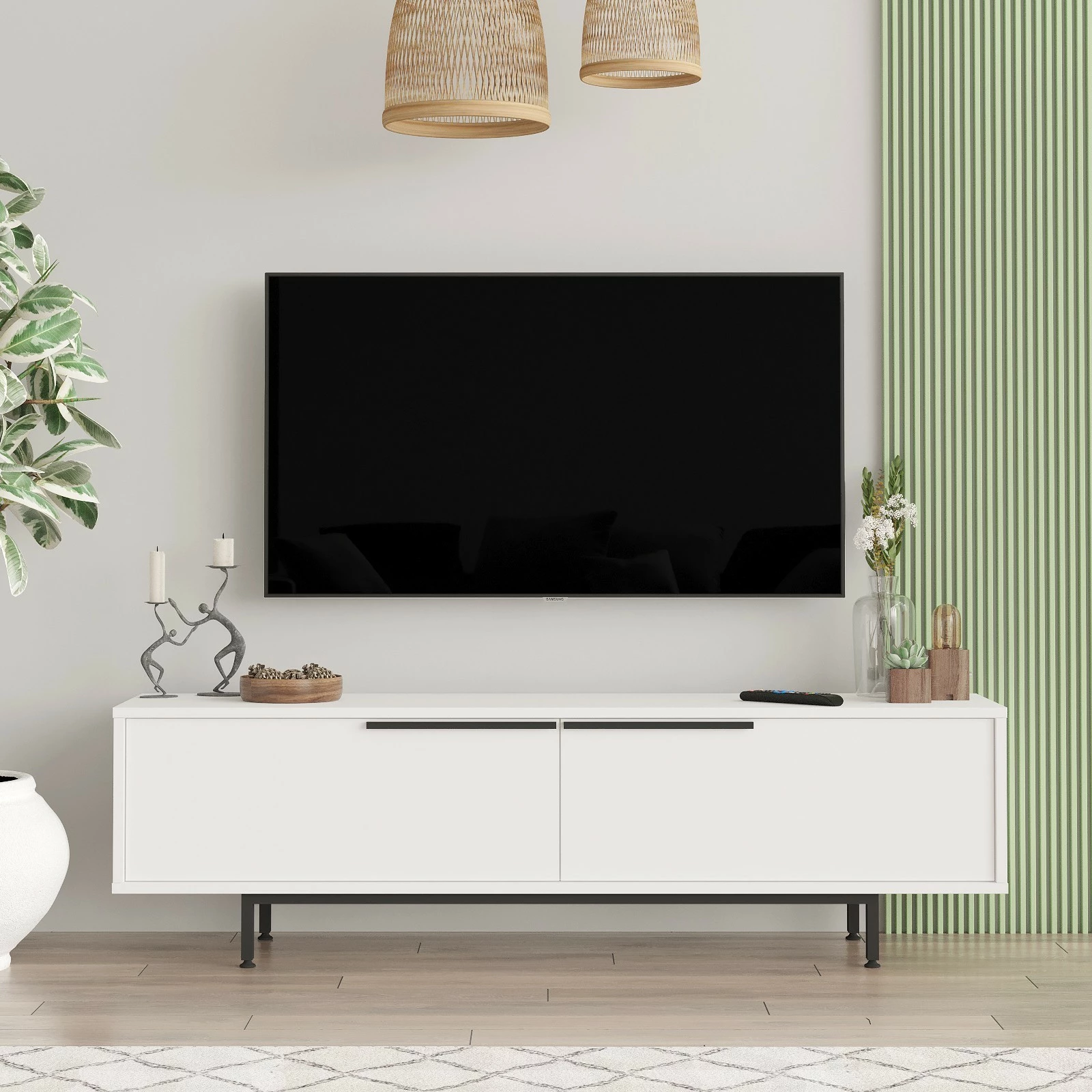 TV komodë Hanah Home, On1-W, ngjyrë e bardhë