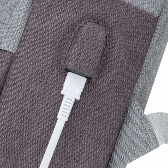 çantë shpine për laptop 15.6\" RIVACASE 7562, rezistente ndaj ujit, me USB, anti-vjedhje, gri/mocha