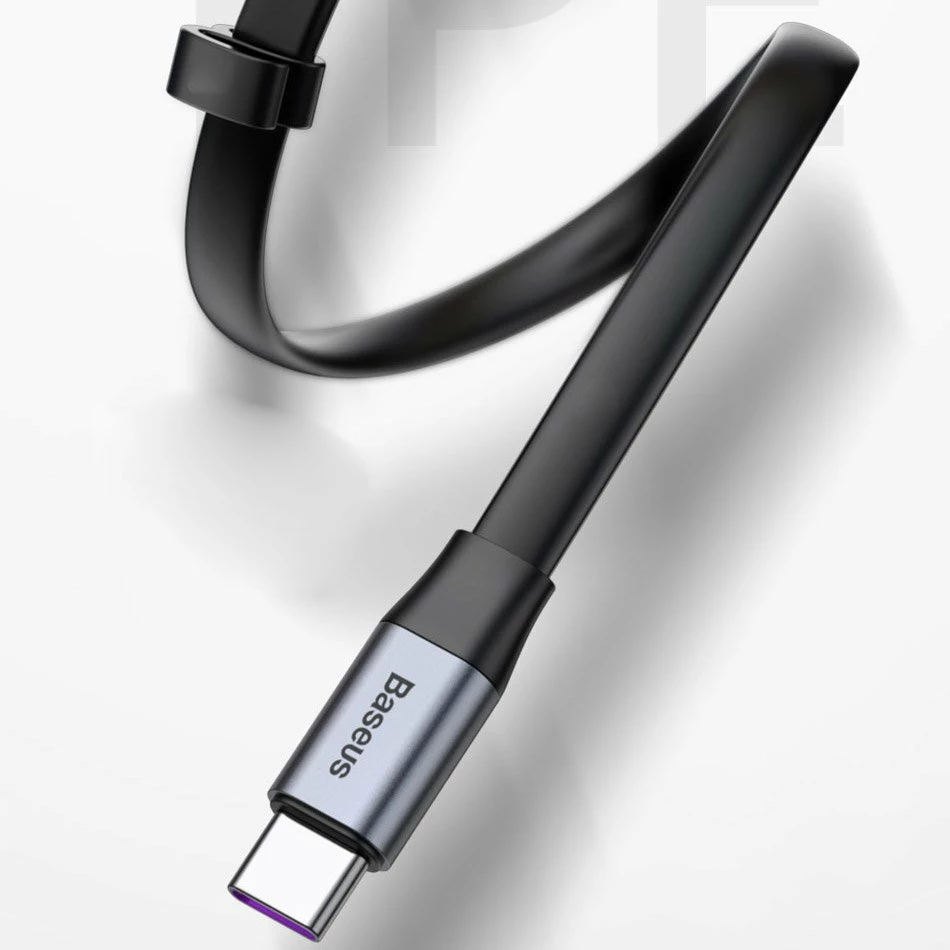 Kabllo USB-C Baseus Simple CATMBJ-BG1, 23cm, 40W, e zezë/argjendtë