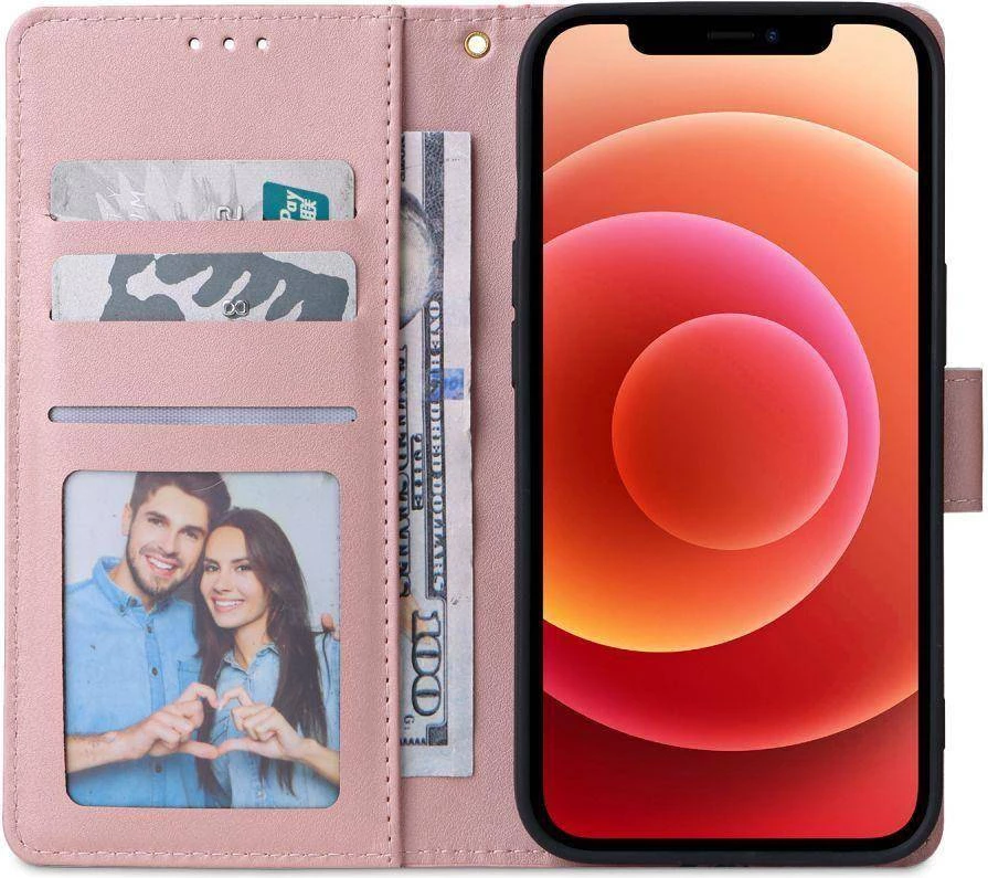 Mbështjellës flip wallet HAVANA 17273 për Samsung Galaxy A14, me mbyllje magnetike, me xhepa për karta, Flower White