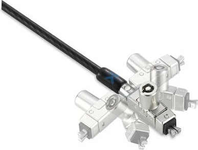 Kensington kabëll sigurie për laptop Slim N17 2.0, me çelës, dy koka, për slot wedge, çelik, zi/argjend