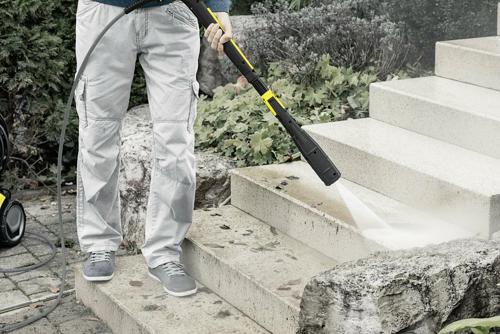 Aparat larës me presion Karcher K 5 Premium Smart Control Flex Home 1.324-735.0 145 bar 2.1 kW zorrë 10 m set Home T 5 + 1 L detergjent, verdhë/zi