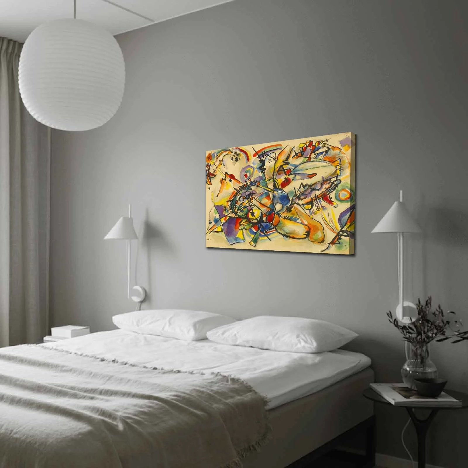 Pikturë dekorative në kanavacë, art Kandinsky, shumëngjyrëshe, 70x100cm