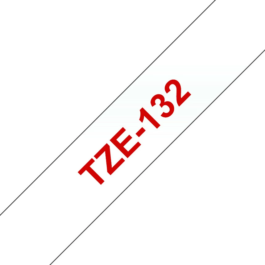 Shirit etikete Brother TZe-132, 12 mm x 8 m, i kuq në transparent