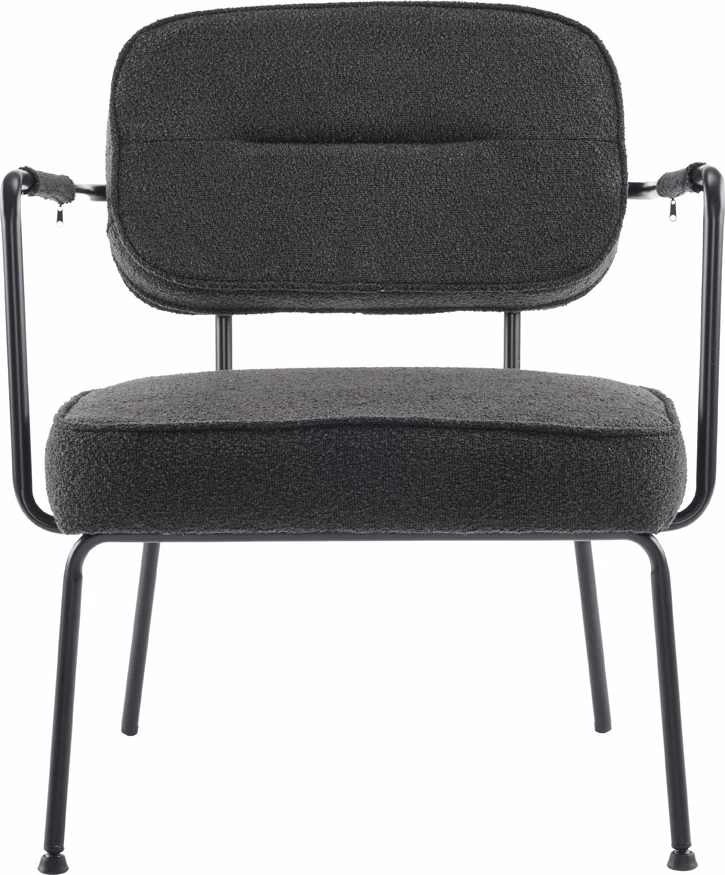 Karrige e ulët Prisley, e zezë, 73x66x78