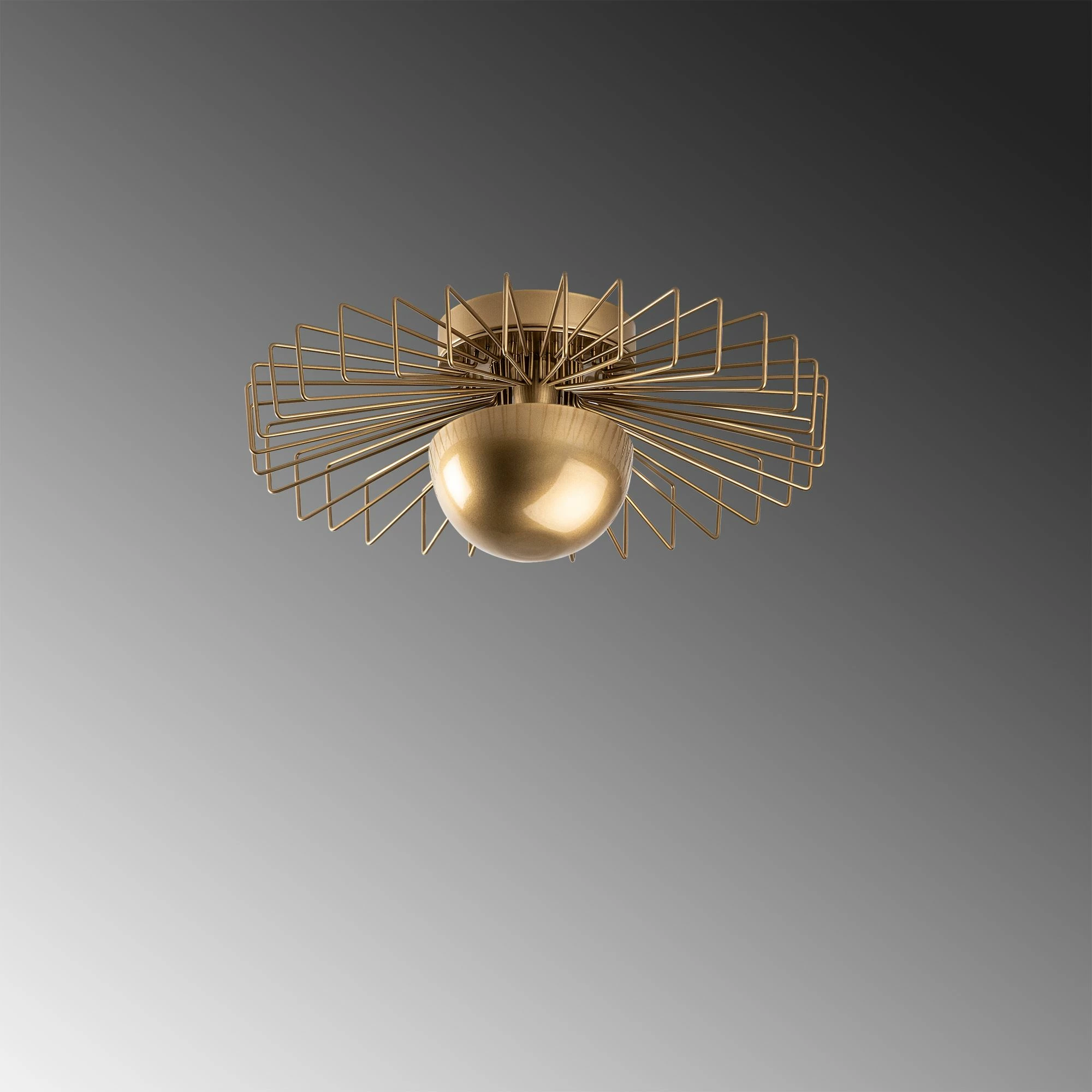 Llambë tavani Opviq Kaya, metal i artë, 45x45x18cm