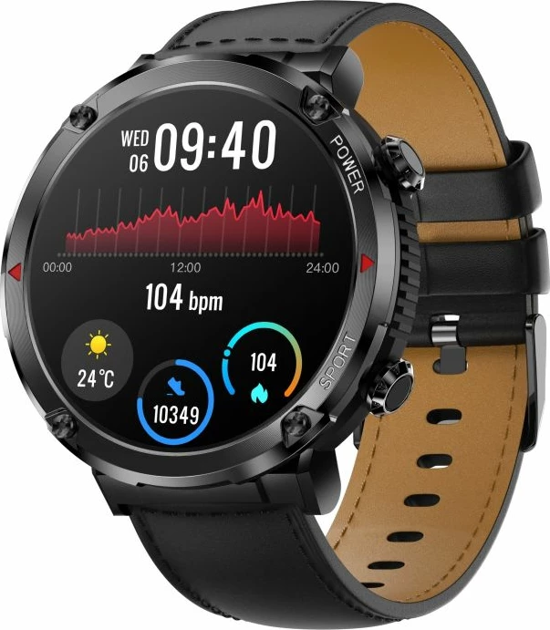 Smartwatch Gravity për meshkuj, e zezë