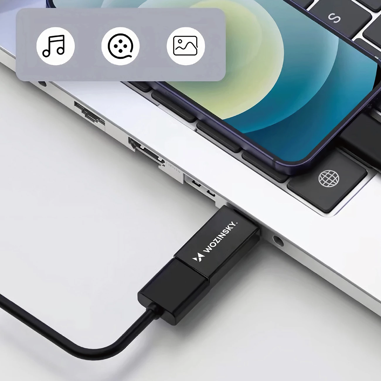 Adapter USB-C në USB-A Wozinsky W10GY1S, 10Gb/s, i zi
