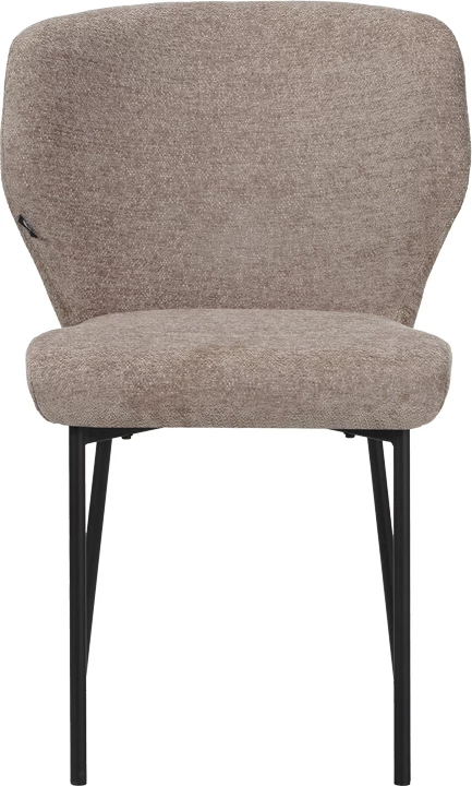 Karrige Mavier, set prej 2 copë, stof bezhë, këmbë metalike të zeza, 48x61.5x82cm