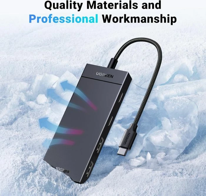 Hub USB-C UGREEN 35583 10Gbps 2x USB-C 3.2 Gen 2 + 2x USB-A 3.2, i zi