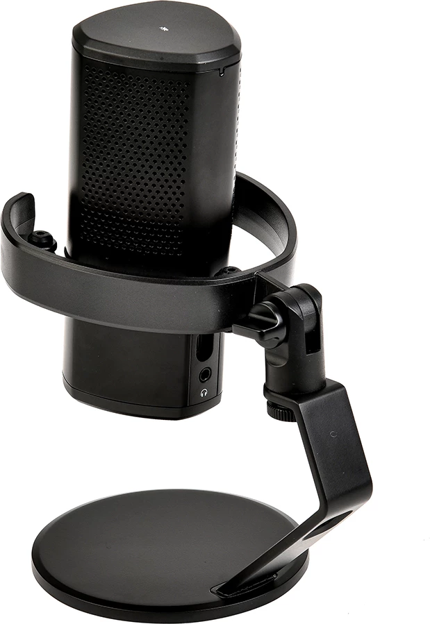 Mikrofon USB kondensator Aiwa PDM-10, 24-bit/96 kHz, me mbajtëse tavoline, e zezë