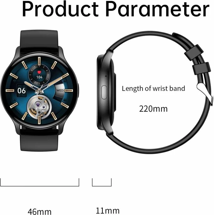 Smartwatch RUBICON unisex, e zezë