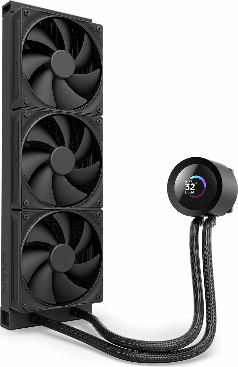 Ftohje me ujë AiO NZXT Kraken Plus 360 V2 RL-KN360-B2, radiator 360mm, LCD 1.54", 3x120mm PWM, e zezë