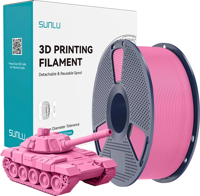 Filament për printim 3D Sunlu PLA+ High-Speed PLA+ H-S P 1.75mm ±0.02mm, rozë
