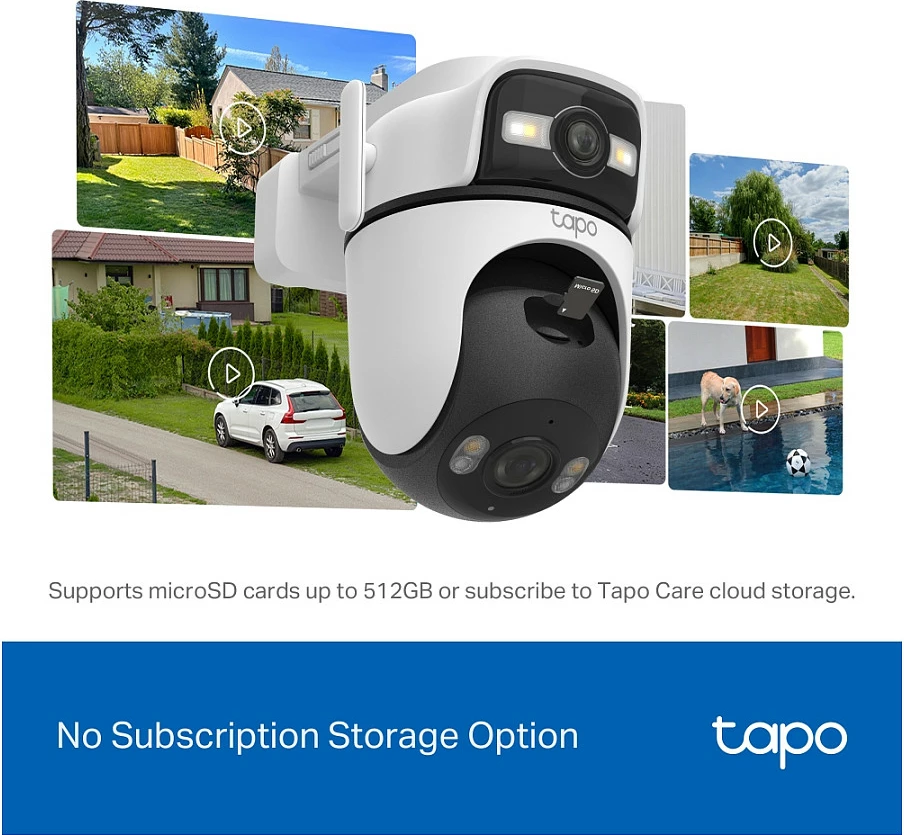 Kamerë sigurie TP-Link Tapo C545D, Outdoor Dual Lens, Wi‑Fi + Ethernet, microSD, audio 2‑drejtimëshe, Bardhë