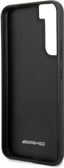 Mbështjellës Mercedes AMG AMHCS22MBLSCA për Samsung Galaxy S22+, hardcase Carbon Stripe&Embossed, i zi