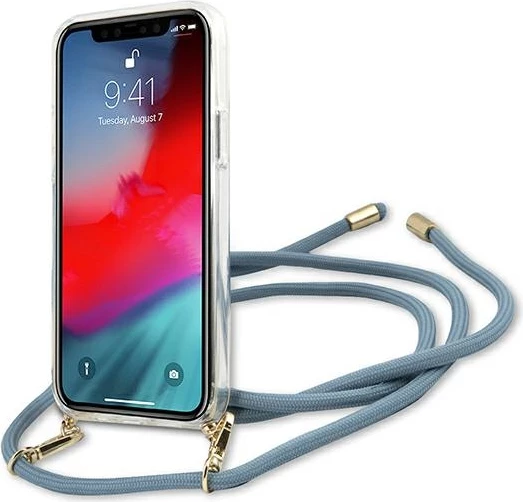 Mbështjellës Guess GUHCP12SCRTVSBL për iPhone 12 mini 5.4", hardcase, kaltër