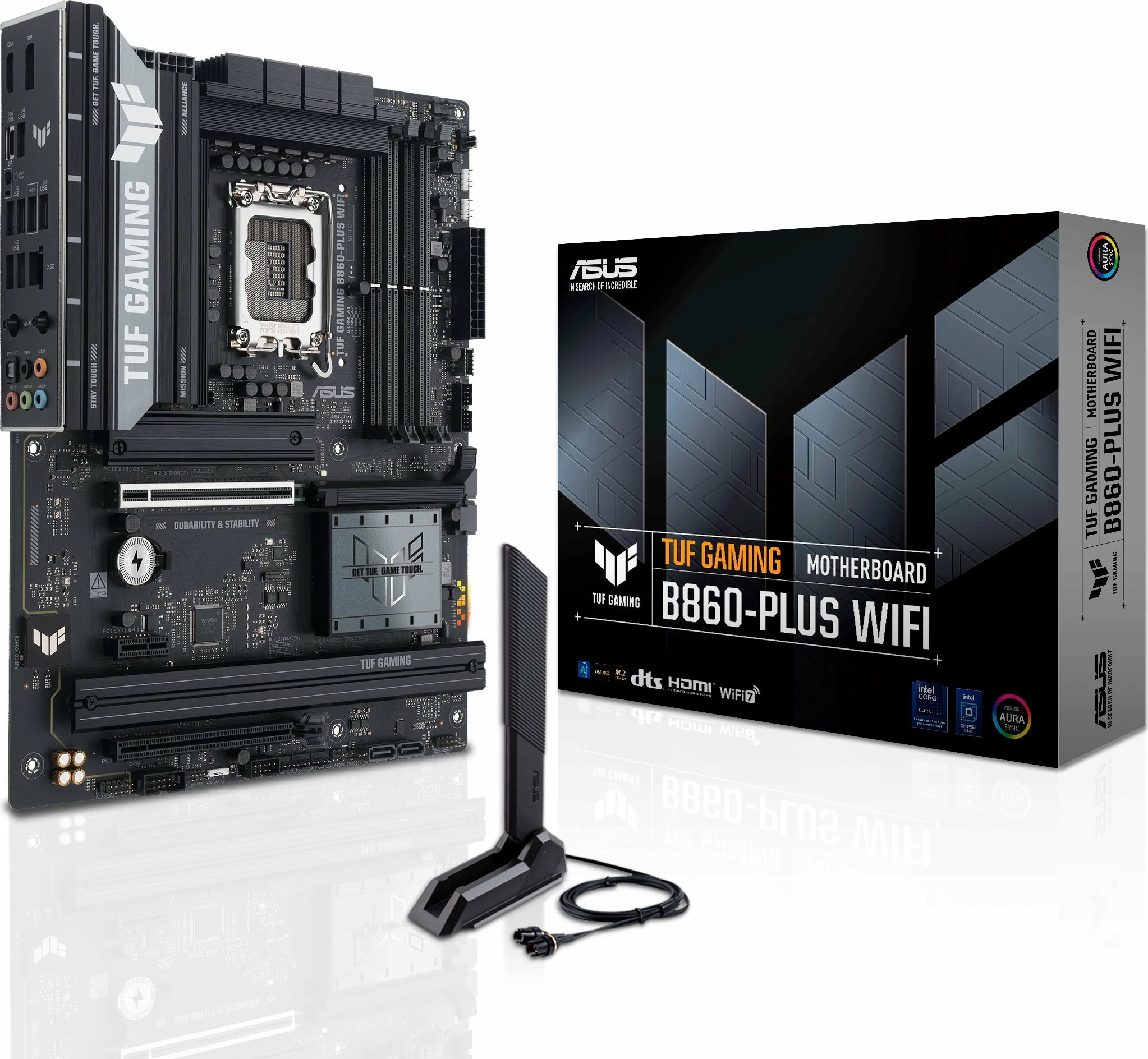 Pllakë amë Asus TUF GAMING B860-PLUS WIFI, ATX, DDR5 deri 256GB, WiFi 7, Bluetooth, 2.5GbE