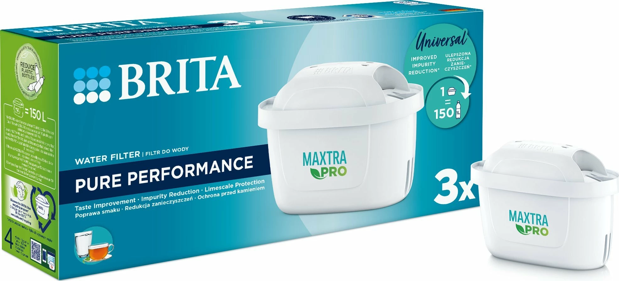 Kartrixh filtri uji Brita MAXTRA PRO Pure Performance 150 L, set 3 copë