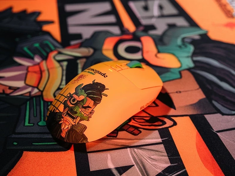 Maus A4Tech Bloody R72 ULTRA DUO Renegade Sunset, wireless, RGB, i verdhë