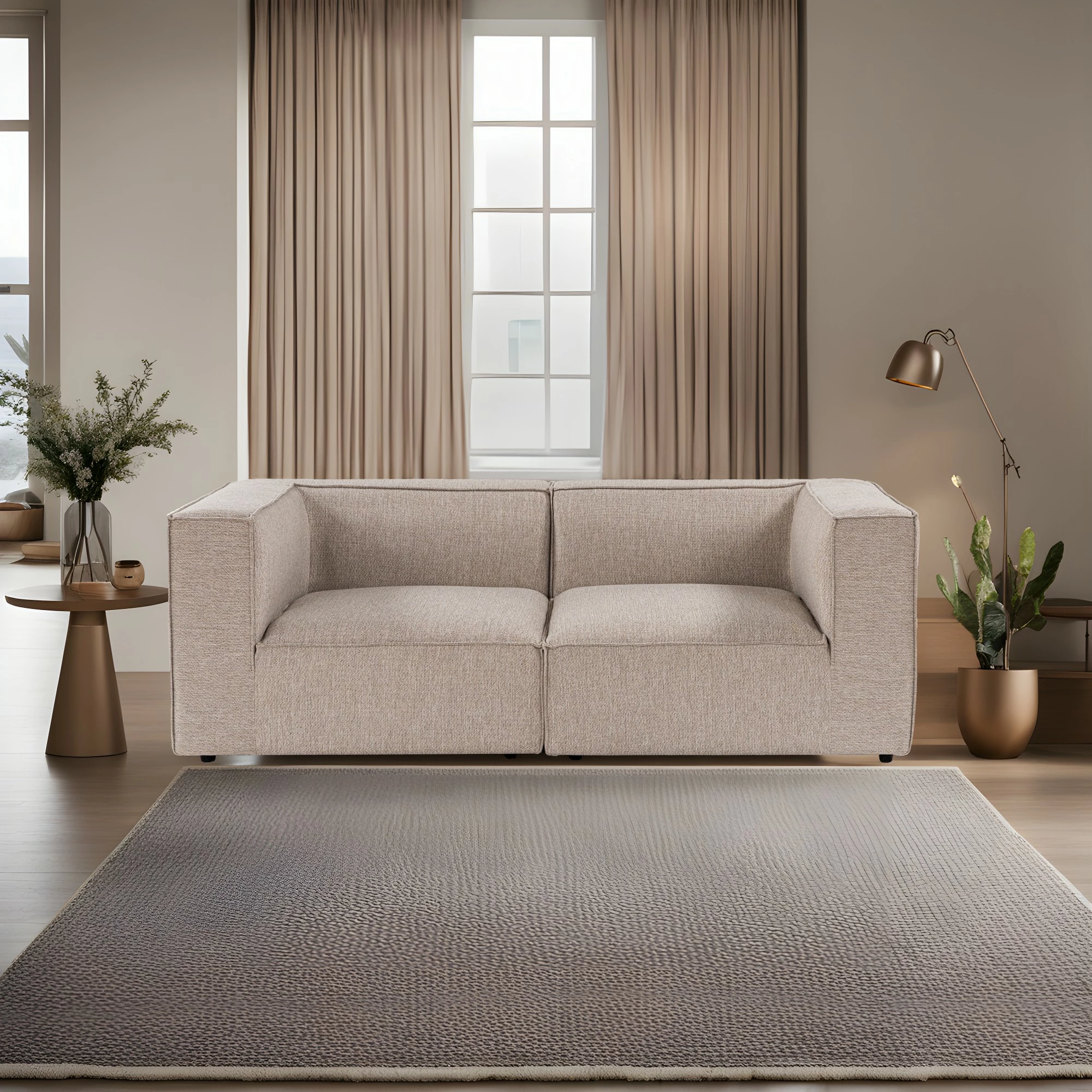 Divan dy ulësesh Atelier del Sofa, Sora 2, bezhë rëre