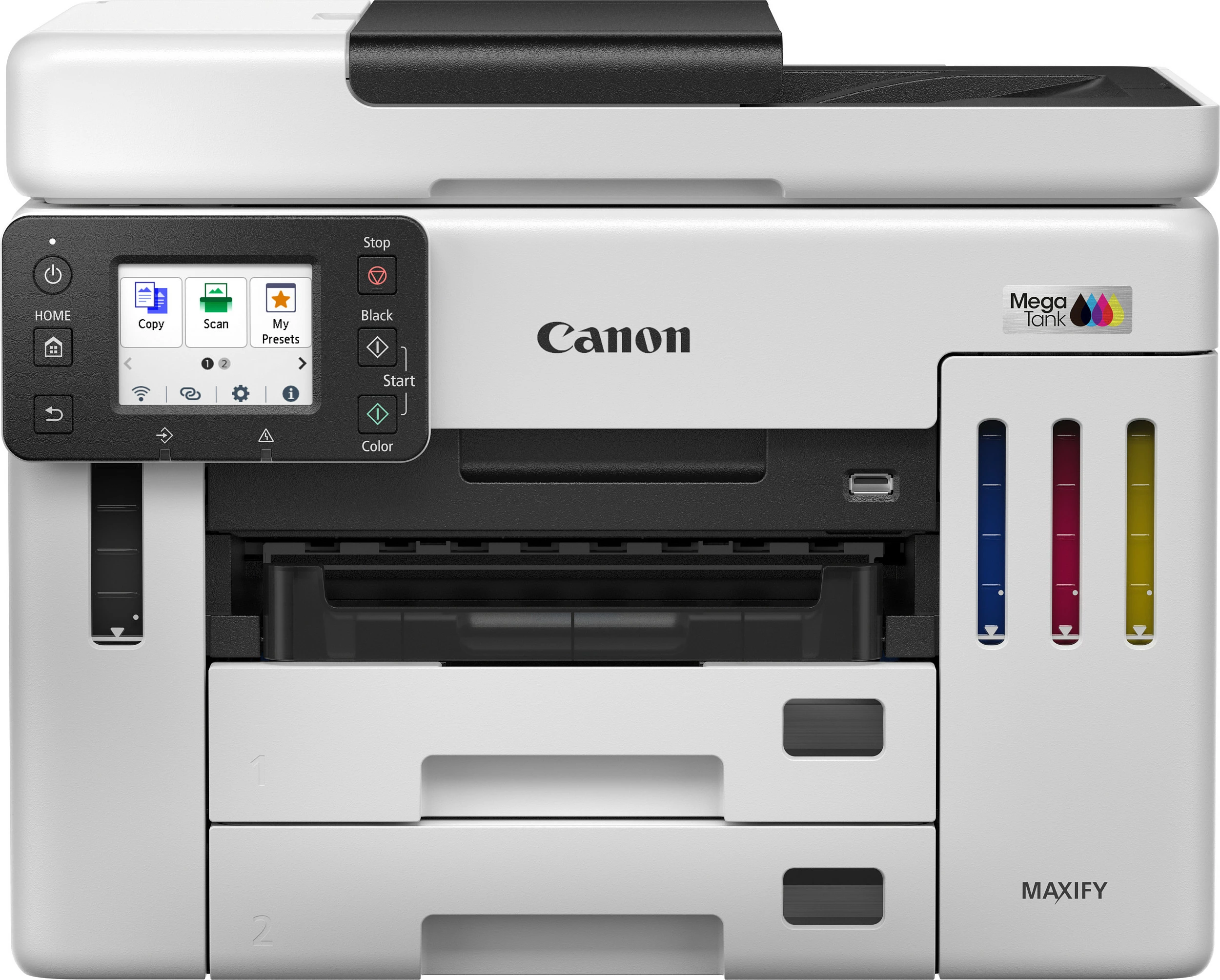 Printer multifunksional Canon MAXIFY GX7150, Inkjet MegaTank, A4, duplex, ADF 50 fletë, Ethernet, bardhë/zi