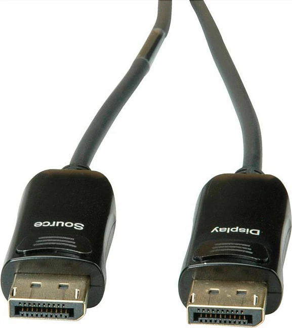 Kabllo DisplayPort ROLINE v1.4 AOC, ST/ST, 50 m, e zezë