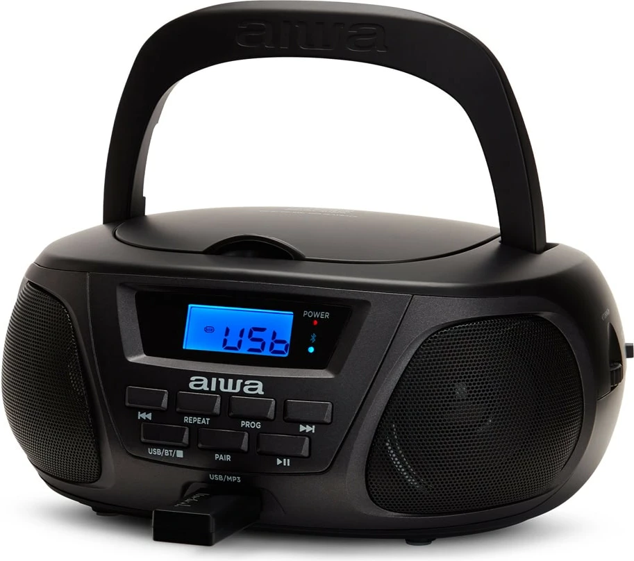 Radio Boombox Portativ me Bluetooth, CD dhe MP3 AIWA BBTU-300BKMKII (Zezë)