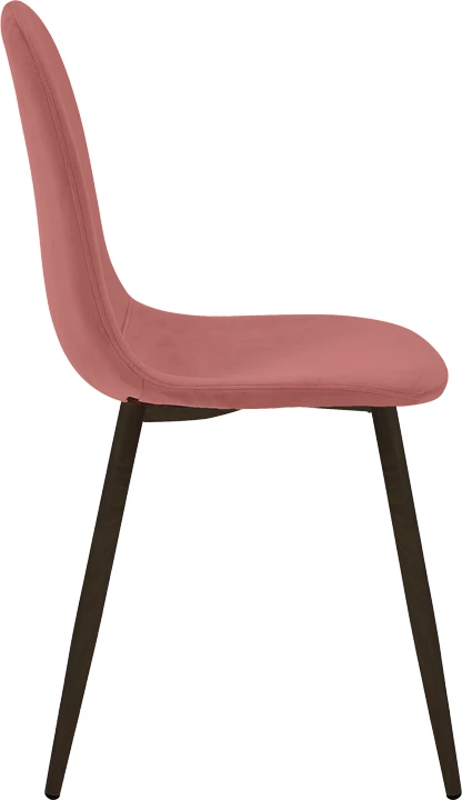 Karrige ngrënieje Bella, kadife 'rotten apple', këmbë metalike të zeza, set prej 4 copash, 43.5x52x89cm