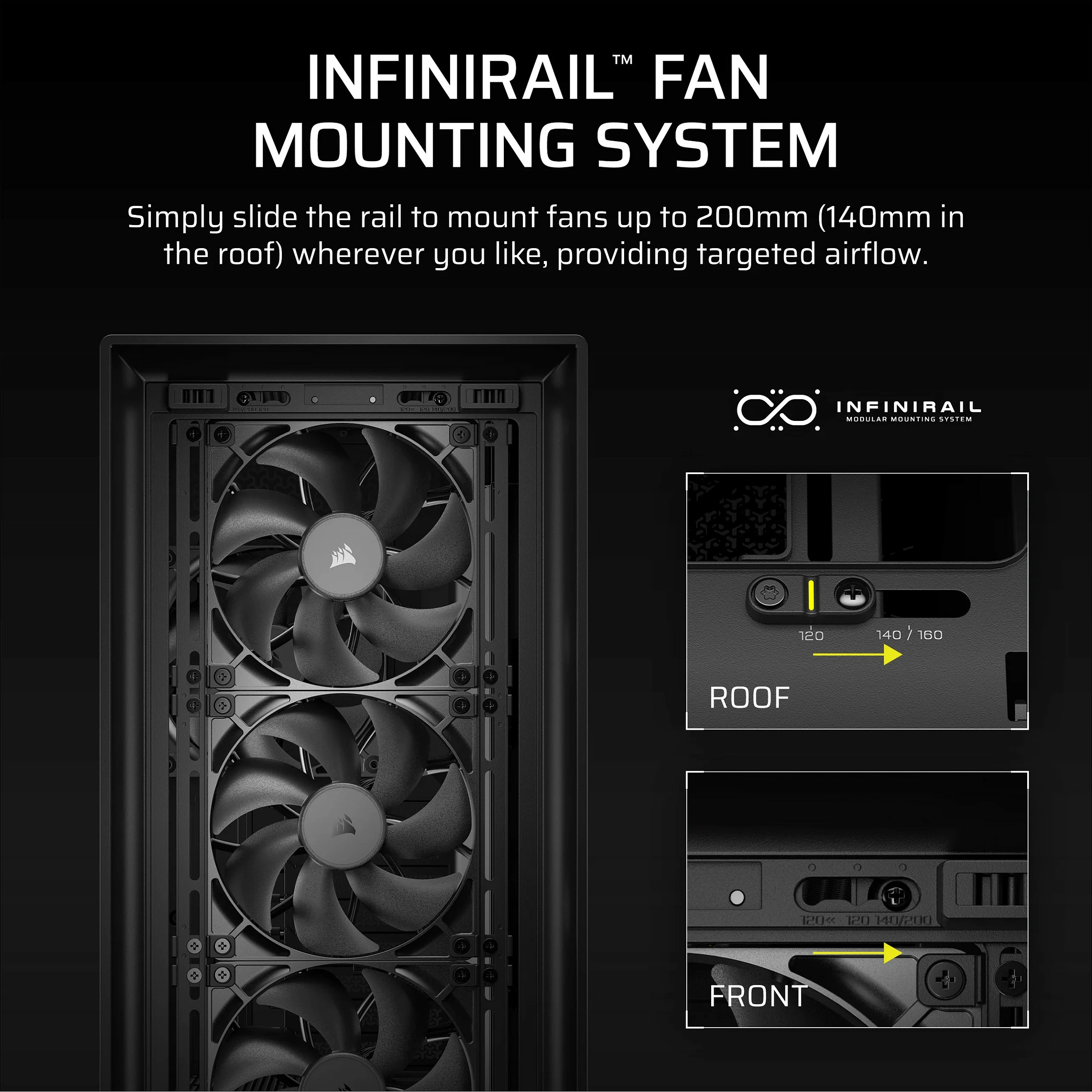 Kasë Corsair FRAME 5000D RS, Midi Tower, ATX/EATX/micro ATX/Mini-ITX, xham i temperuar, e zezë