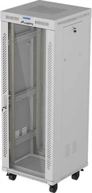 Kabinet rack LANBERG 19" 32U 600x600, me derë xhami, gri