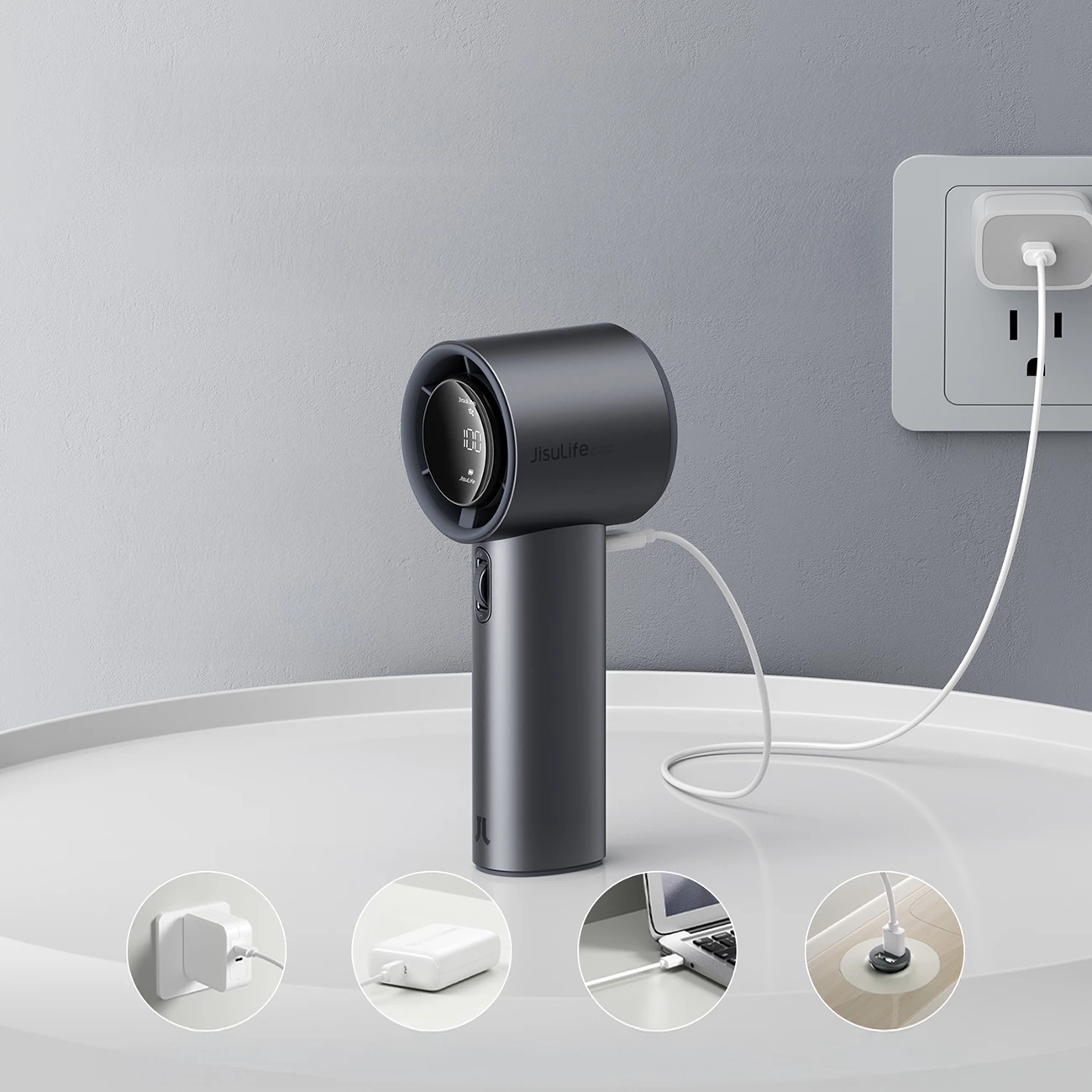 Ventilator dore Jisulife Pro1 S FA53PRO 5000mAh USB-C metal, gri e errët