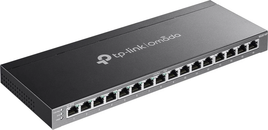 Switch TP-Link Omada 16-Port Gigabit Smart me 8-Port PoE+, Managed, L2/L2+, Gigabit Ethernet (10/100/1000), Rack mounting