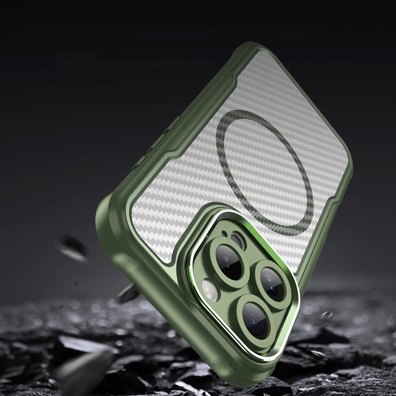 Mbështjellës Hurtel Leading Series MagSafe për iPhone 16 Pro, TPU, i gjelbër