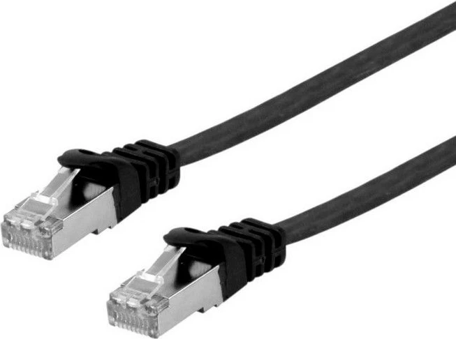Kabllo rrjeti EQUIP Cat6a U/FTP, 1m, flat, e zezë