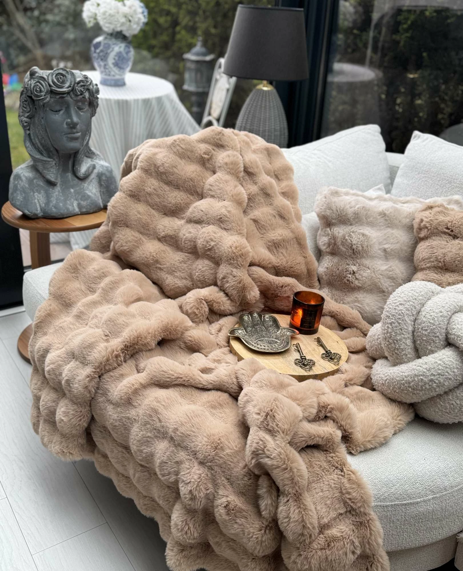 Shall për divan, Bubble, kafe, 200x75cm