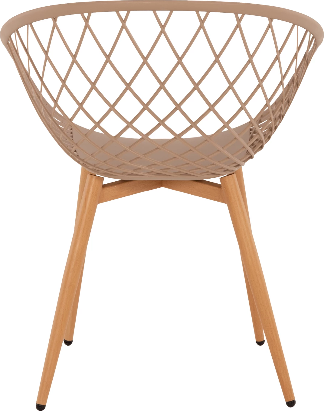 Karrige me krahë ARIADNE FH8001.13, ngjyrë kapuçino, këmbë metali, ngjyrë druri natyral, 63x56x80H cm, set prej 4 copash