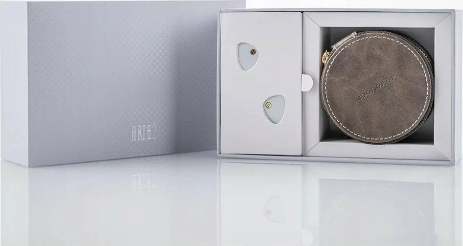 Kufje in-ear Moondrop Aria 2, 3.5mm, 0.78mm 2-pin, 1.2m, semi-open, 33Ω, argjendtë/gri