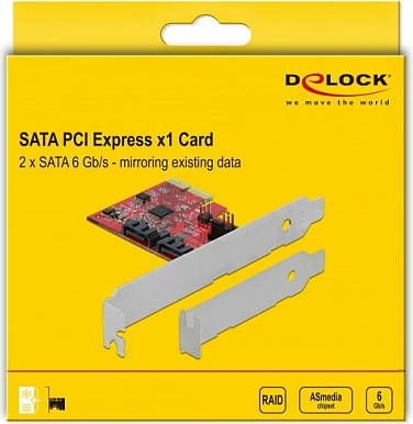 Kartë zgjerimi PCIe DeLOCK 90406, 2x SATA interne, RAID 1