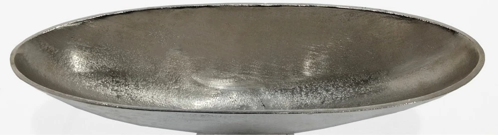 Enë dekorative në këmbë, alumin, ngjyrë nikeli argjendi, 46x15x20 cm