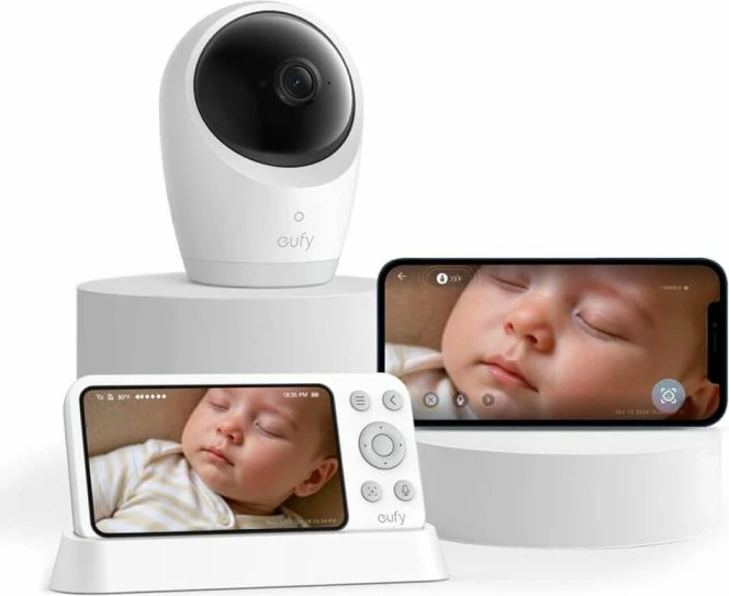 Baby monitor Anker Eufy Security E21 4K, ekran 5-inç 720p, bateri 5000 mAh, zoom 8×, set me kamerë + monitor