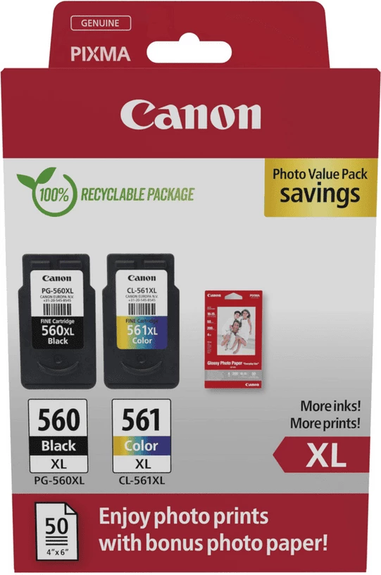 Kartrixh bojë printeri Canon PG-560XL/CL-561XL 3712C008 XL, Black/Cyan/Magenta/Yellow, multipack