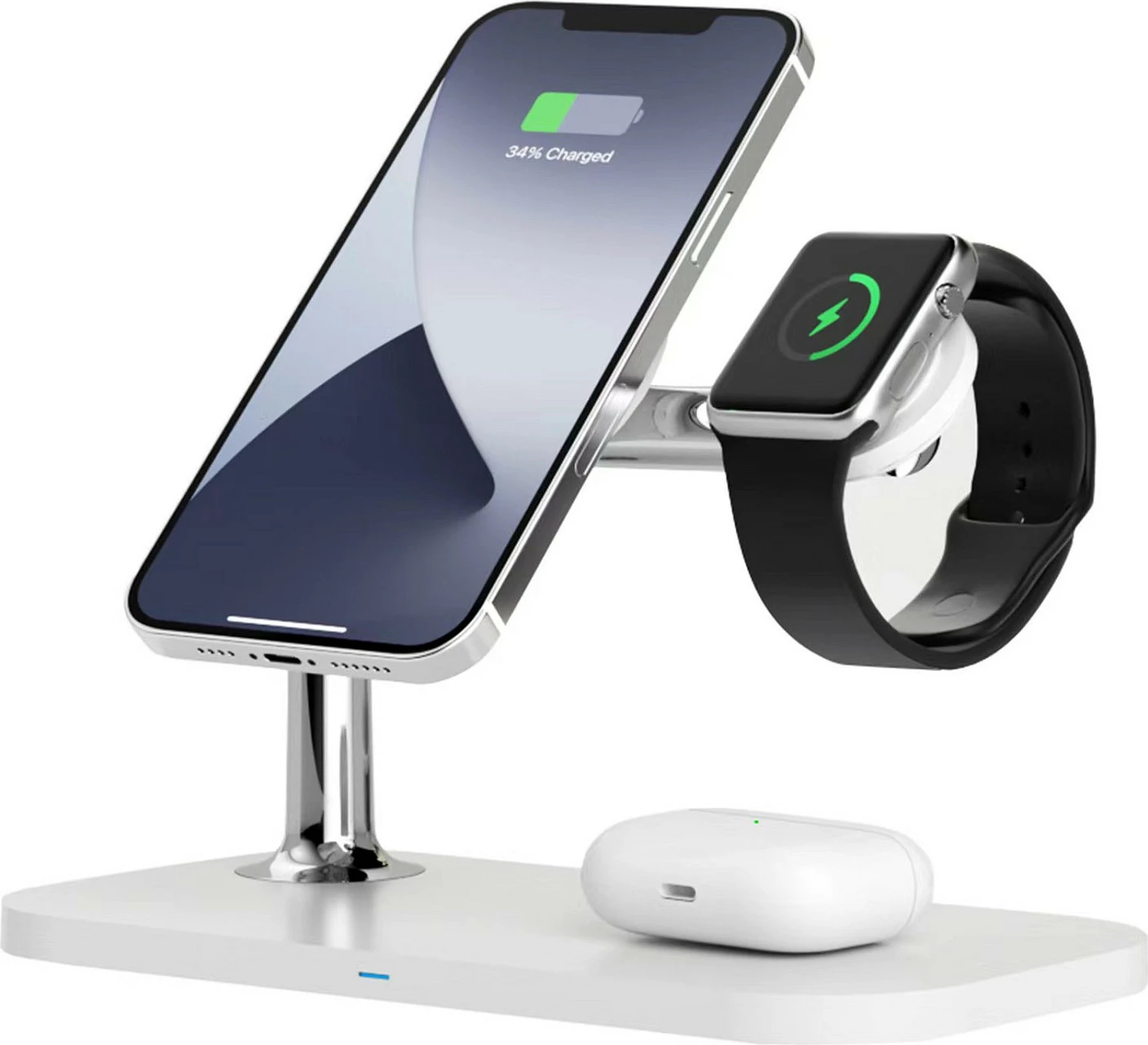 Karikues wireless RealPower ChargeAIR Mag, 3-në-1 MagSafe, 15W, USB-C, i bardhë