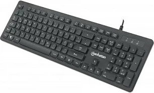 Tastierë MANHATTAN ultraflat USB me LED, e zezë