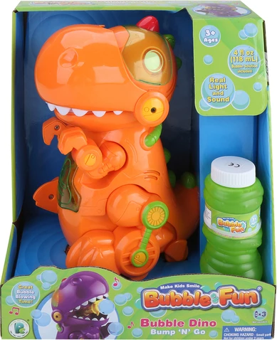 Bubble Fun Bump 'N' Go Dino Light-Up Bubble Blower