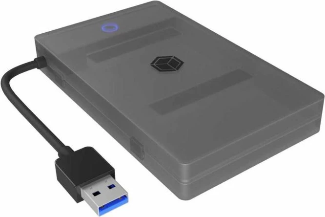 Adapter/kasë USB 3.2 Gen 1 për HDD/SSD 2.5" SATA, ICYBOX IB-AC603B-U3, 5 Gbit/s, kabllo USB-A 16 cm, antracit/zi, set