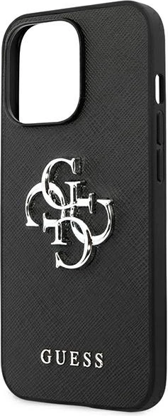 Mbështjellës Guess Saffiano 4G Big Metal Logo për iPhone 13 Pro / 13 6.1", i zi